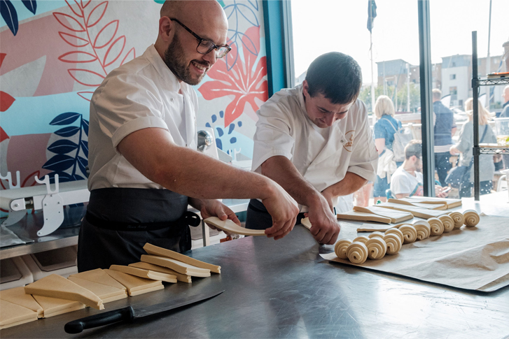 Baker preparing Croissants