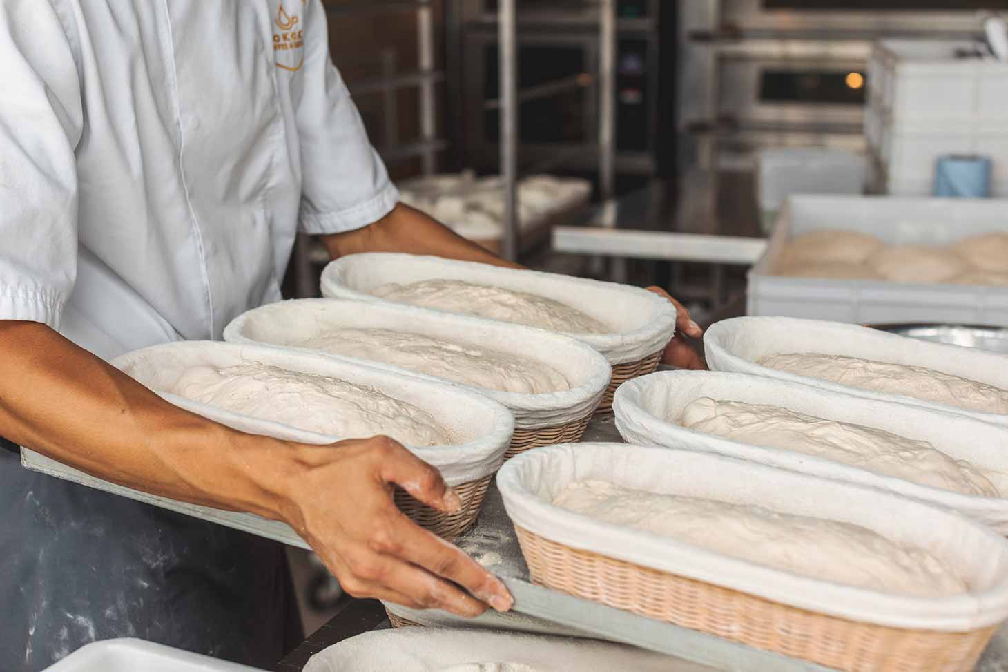 Soughdough in proving baskets